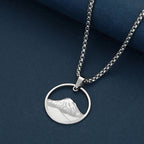 Necklace with Silver Mountain Round Pendant