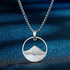 Necklace with Silver Mountain Round Pendant