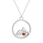 Necklace with Round Mountain and Seed Pendant silver