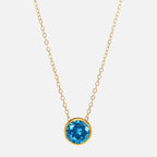 Necklace with round birthstone pendant for women