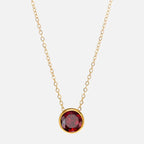 Collier avec pendentif rond pierre de naissance pour femme