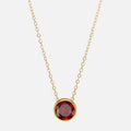 Necklace with round birthstone pendant for women