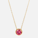 Collier avec pendentif rond pierre de naissance pour femme