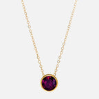 Necklace with round birthstone pendant for women