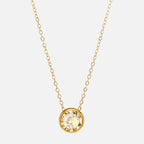 Necklace with round birthstone pendant for women