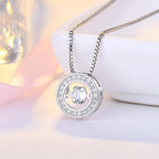Collier avec Pendentif Rotatif Anti-stress en Zircon