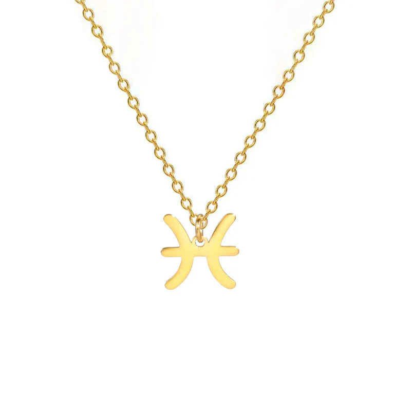 Collier avec Pendentif Dorés Signe du Zodiaque