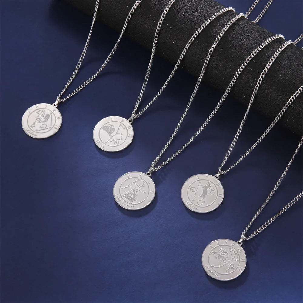 Collier avec Pendentif Signe du Zodiaque Astrologique Homme ou Femme