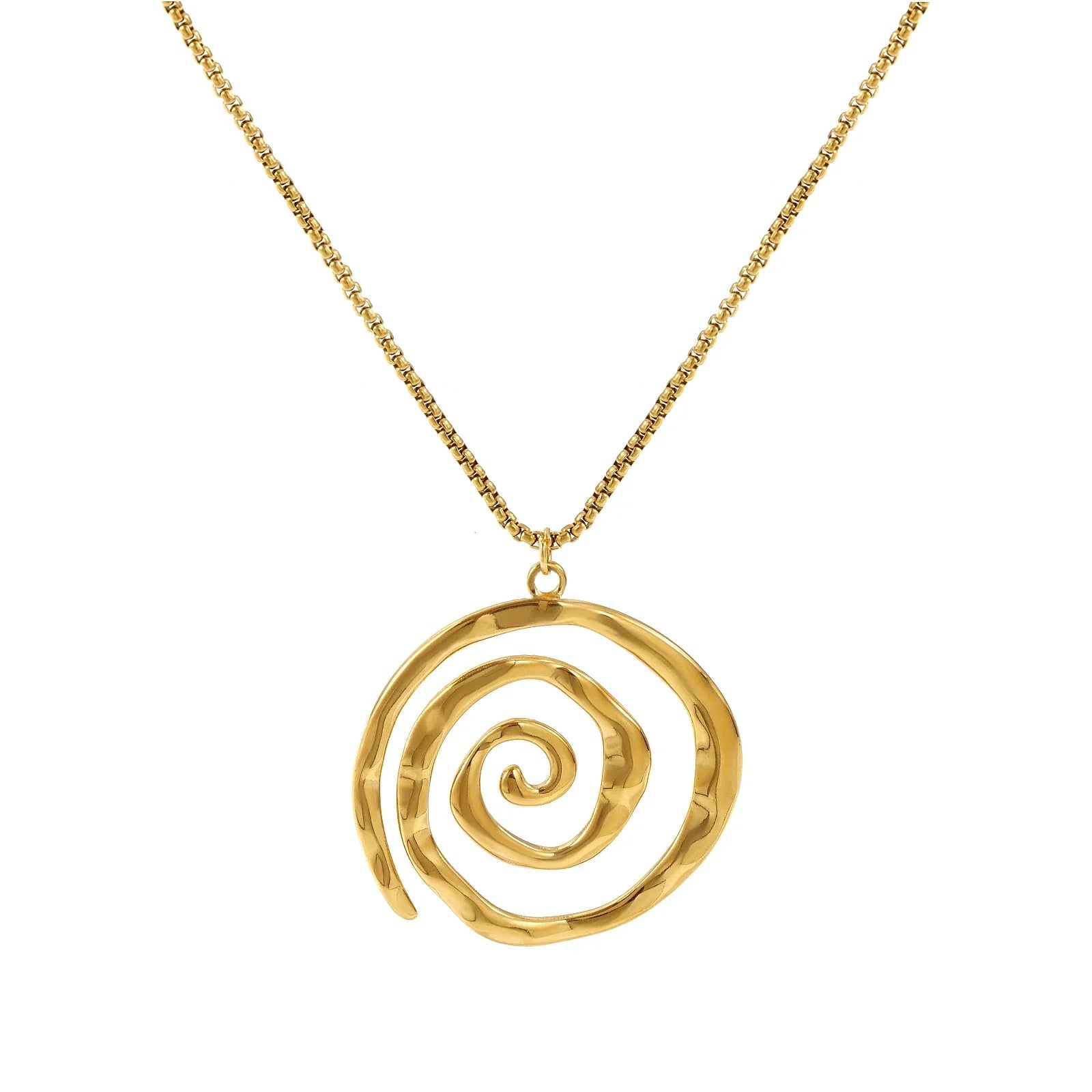 Collier avec pendentif spirale doré