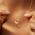 Necklace with crescent moon and star Islamic symbol pendant