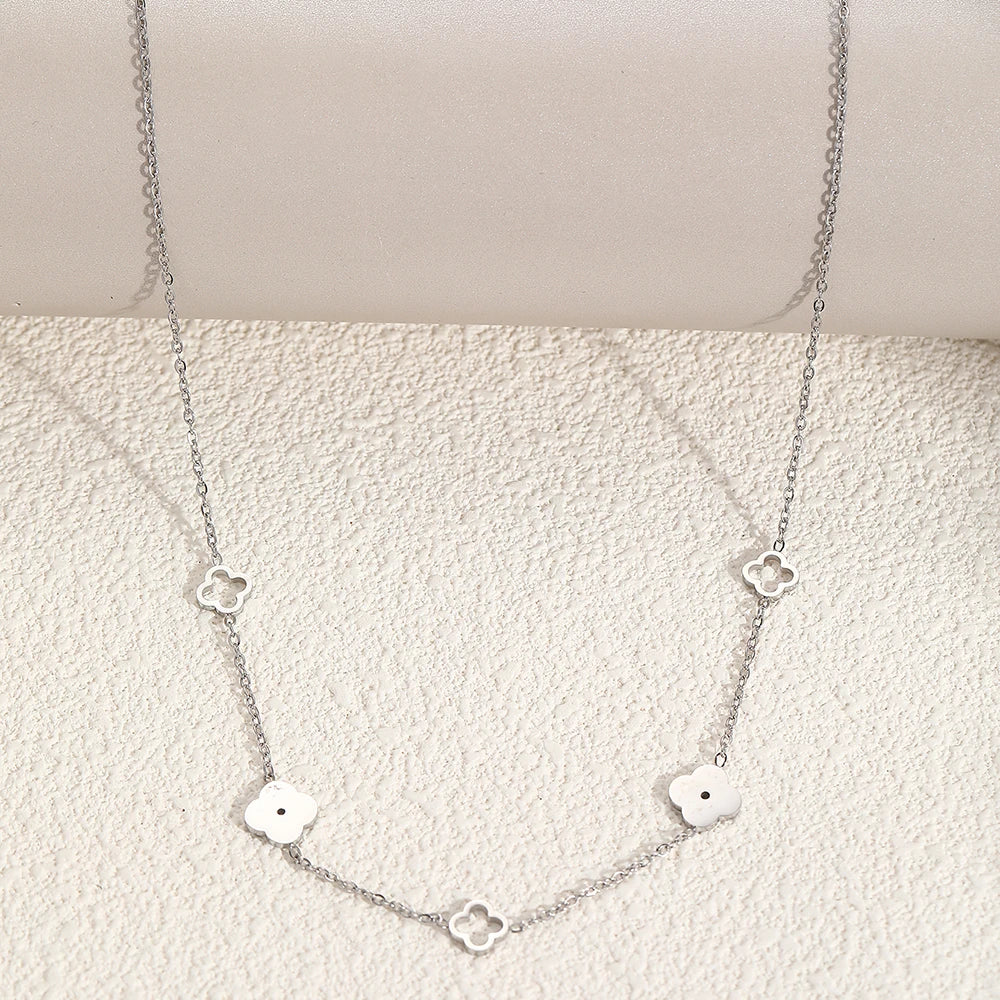 Collier avec Pendentif Trèfle à 4 Feuilles argent
