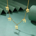 Collier avec pendentifs en lettre hébraïque Chai juif or