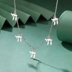 Necklace with Hebrew letter Chai pendants, Jewish symbol 