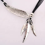 Necklace with Silver Feather Pendant