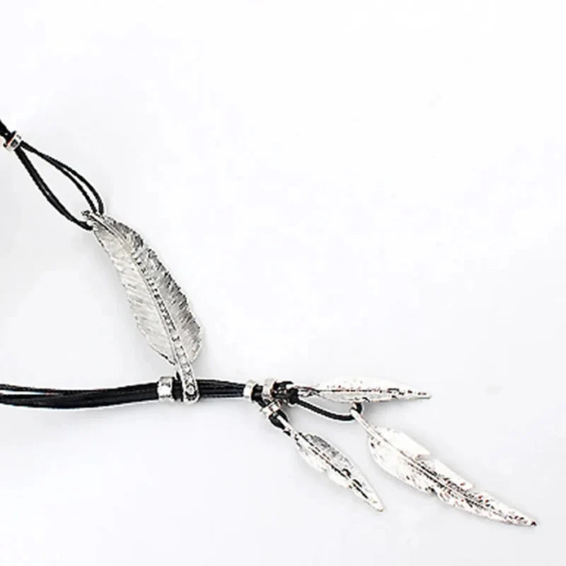 Necklace with Silver Feather Pendant