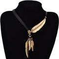 Necklace with Gold Feather Pendant