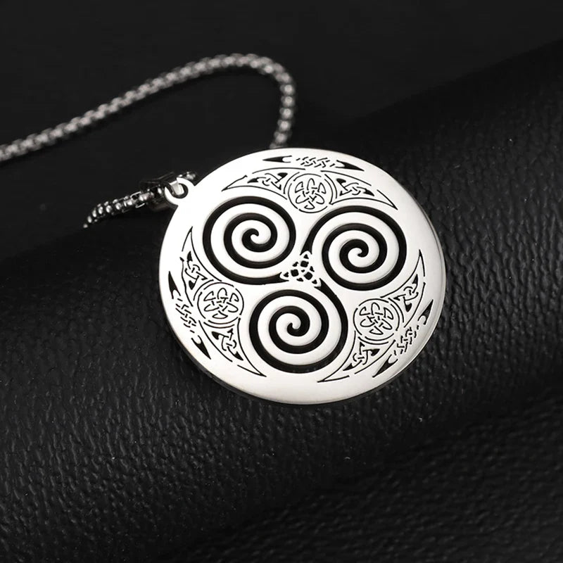 Collier Celtique Pendentif Triskel Viking Homme Femme Nordique