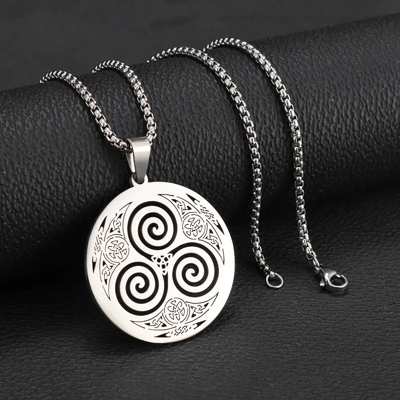 Collier Celtique Pendentif Triskel Viking Homme Femme Nordique