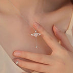 Pink Angel Wings Heart Necklace