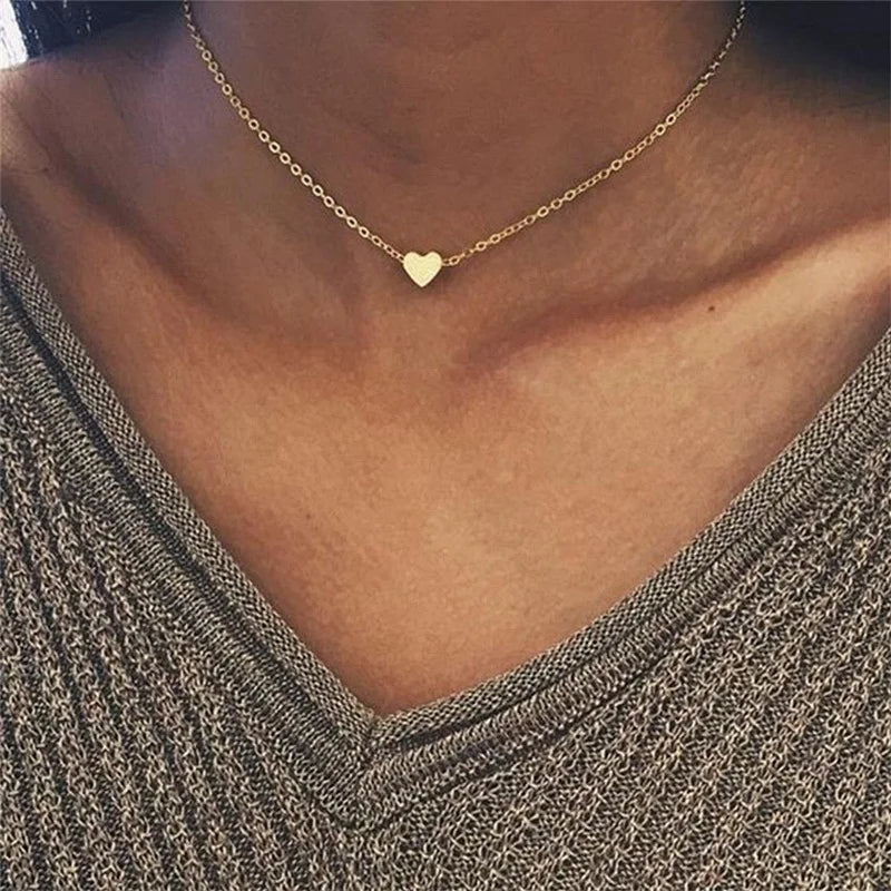 Women's Gold Heart Pendant Necklace