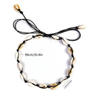 Collier coquillage cauri blanc