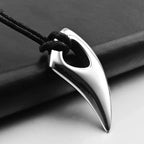 Cord necklace with shark tooth pendant