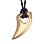Collier cordon avec pendentif dent de requin or