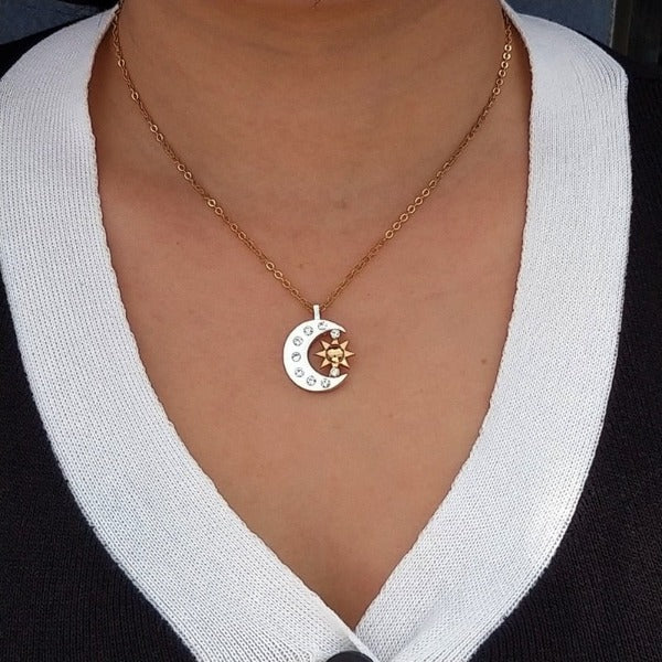 Collar colgante de media luna para mujer
