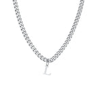 Collier homme avec pendentif personnalisé initiale l 