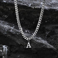 Cuban necklace for men with initial letter pendant