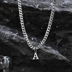 Cuban necklace for men with initial letter pendant