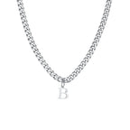 Cuban necklace for men with initial letter pendant