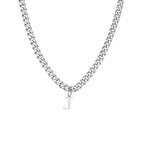 Collier homme avec pendentif personnalisé initiale  j