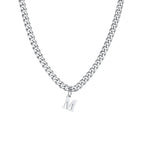 Cuban necklace for men with initial letter pendant
