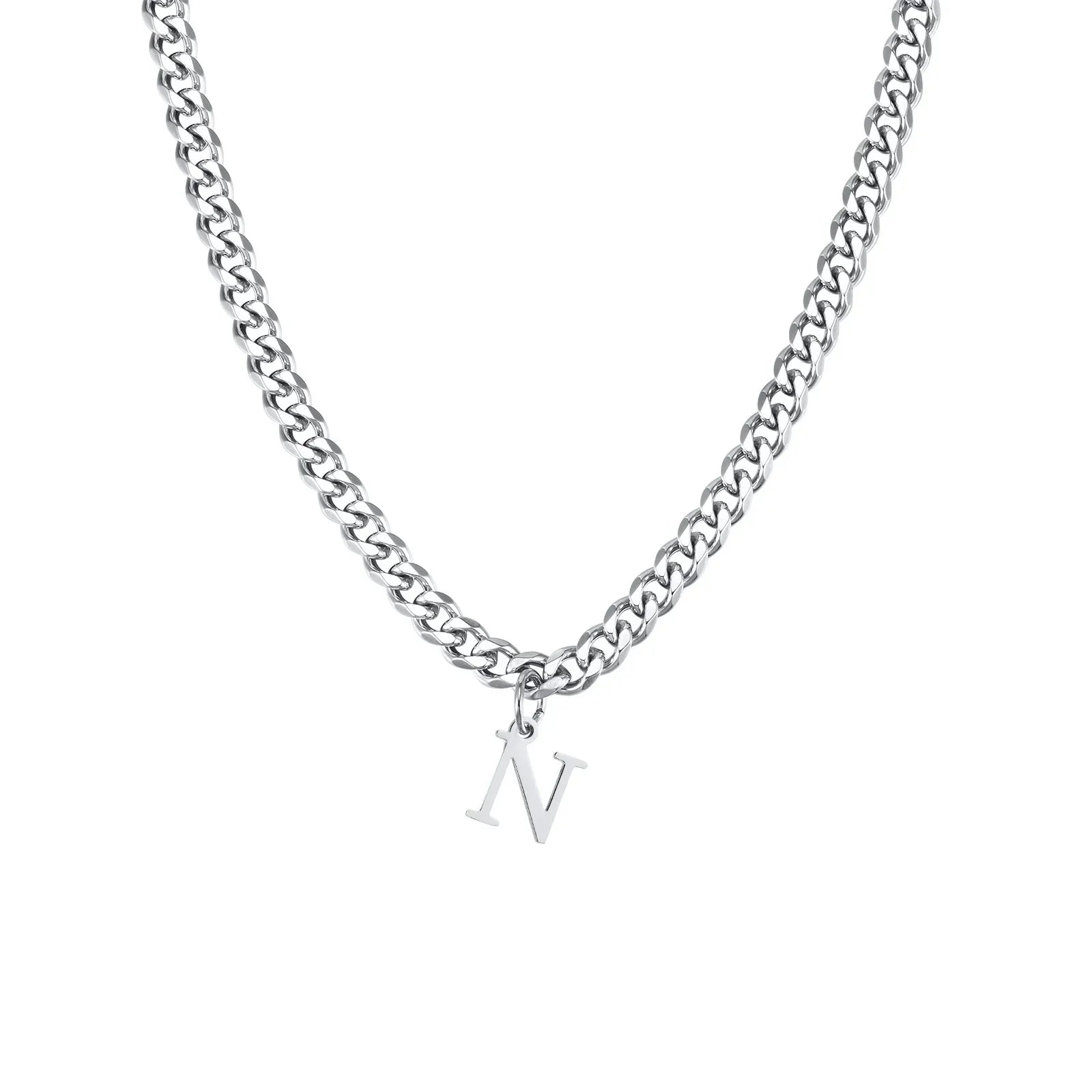 Collier homme avec pendentif personnalisé initiale  n