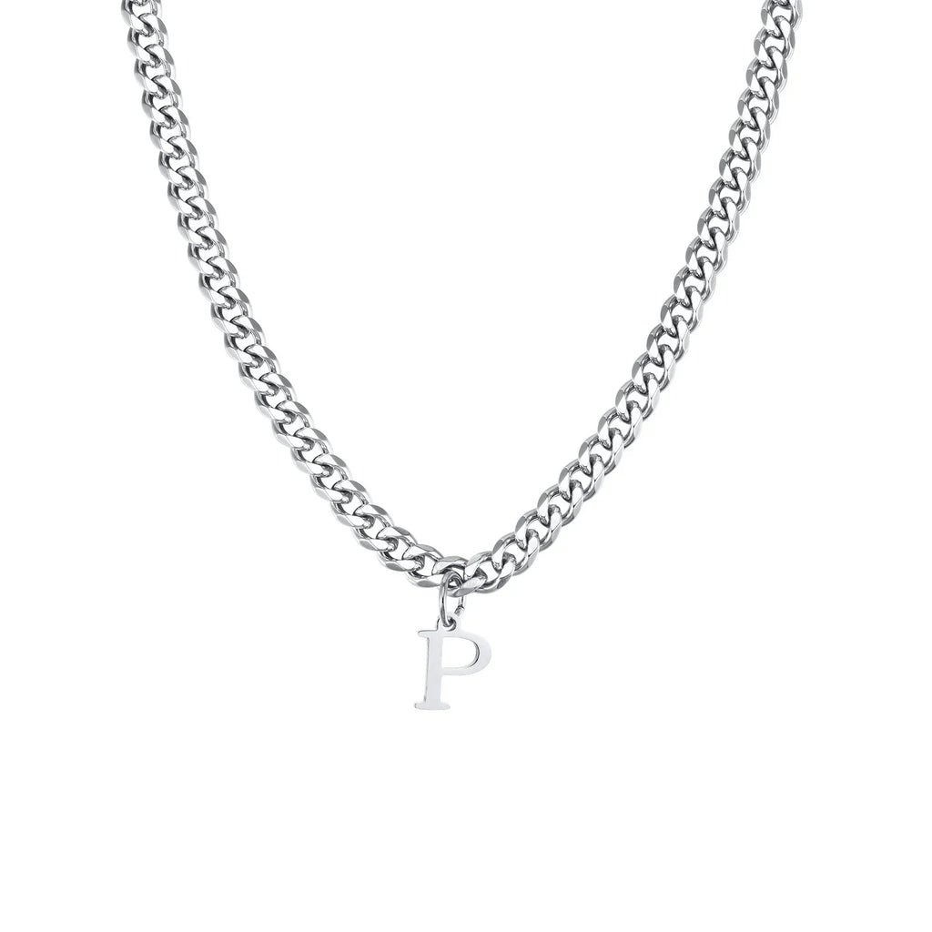 Collier homme avec pendentif personnalisé initiale  p