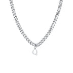 Cuban necklace for men with initial letter pendant