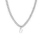 Cuban necklace for men with initial letter pendant