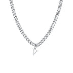 Cuban necklace for men with initial letter pendant
