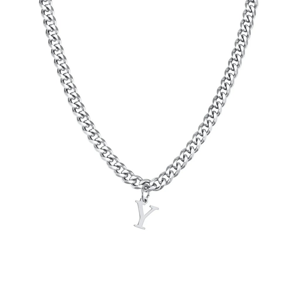 Collier homme avec pendentif personnalisé initiale  y