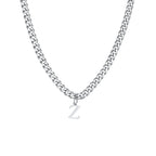 Cuban necklace for men with initial letter pendant