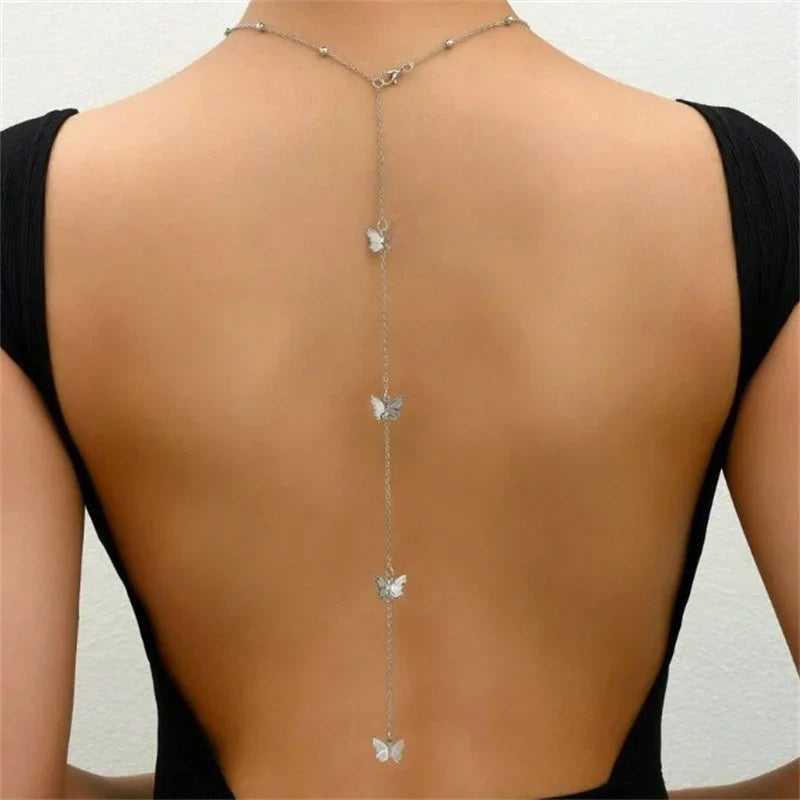 Back Necklace Butterfly - Women's Back Chain