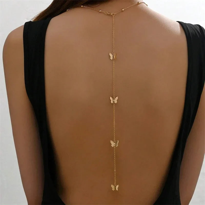 Back Necklace Butterfly - Women's Back Chain