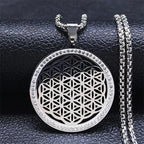 Collar colgante de la Flor de la Vida en plata