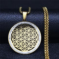 Collar colgante de la Flor de la Vida en oro
