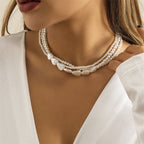 Collar de Perlas Blancas Gargantilla para Mujer