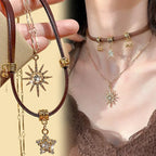 Double Sun Pendant Necklace