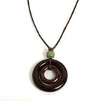 Collier en Corde avec Pendentif Rond pour Femme
