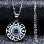 Collar y pendientes con colgante de ojo turco azul mal de ojo collar