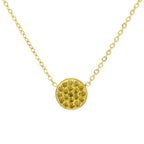 Collar y colgante con pequeña piedra de nacimiento redonda 